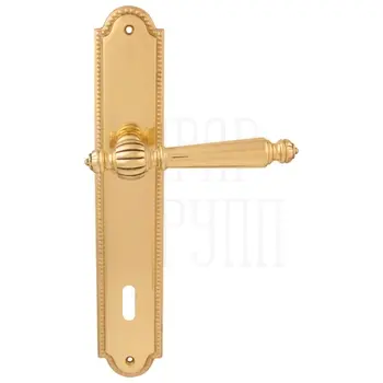 Дверная ручка на планке Melodia 235/458 'Mirella' полированная латунь (key)