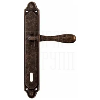 Дверная ручка на планке Melodia 294/158 'Beta' античная бронза (key)