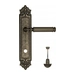Дверная ручка Venezia 'MOSCA' на планке PL96, античное серебро (wc)