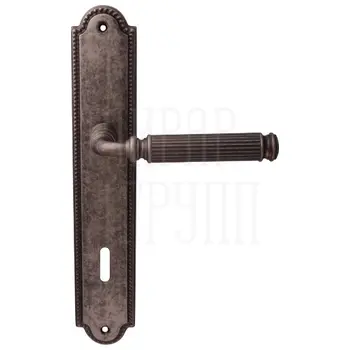 Дверная ручка на планке Melodia 290/458 'Ranja' античное серебро (key)