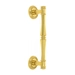 Ручка дверная скоба Extreza 'PIERO' на круглых розетках R03, полированное золото