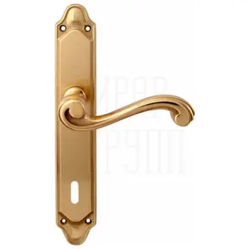 Дверная ручка на планке Melodia 225/158 'Cagliari' полированная латунь (key)