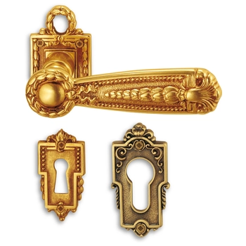 Дверная ручка на розетке Salice Paolo 'Orleans' 4295/3085 французское золото
