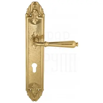 Дверная ручка Venezia 'CLASSIC' на планке PL90 полированная латунь (cyl)