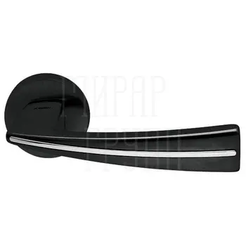 Дверная ручка на розетке Mandelli 'Bix' 1141 матовый черный + хром