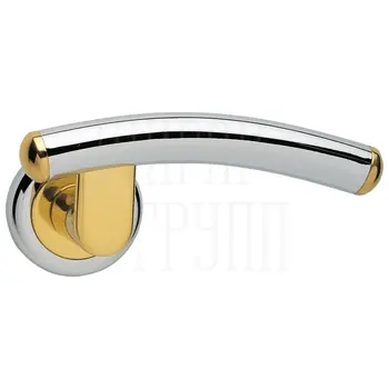 Дверные ручки на розетке Morelli Luxury 'Luna' полированный хром + золото