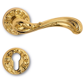 Дверная ручка на розетке Salice Paolo 'Venezia' 3350 золото 24к