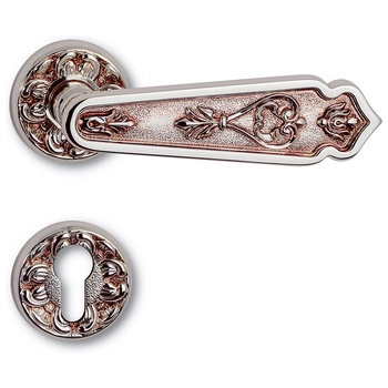 Дверная ручка на розетке Salice Paolo 'Dubai' 3340 серебро с патиной