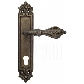 Дверная ручка Venezia 'FLORENCE' на планке PL96 античная бронза (cyl)