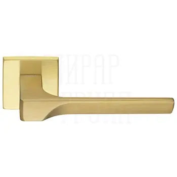 Дверная ручка на квадратной розетке Morelli Luxury 'Fiord' матовое золото