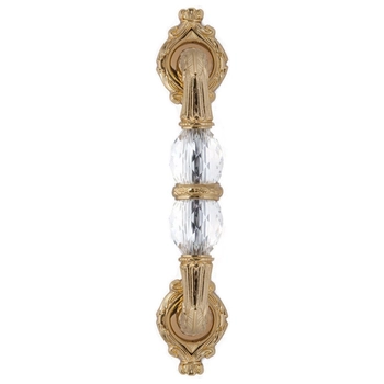 Дверная ручка-скоба Mestre ON 7105 (280/185 mm) золото + хрусталь