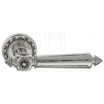 Дверная ручка на розетке Venezia 'CASTELLO' D2 натуральное серебро