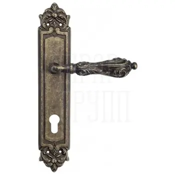 Дверная ручка Venezia 'MONTE CRISTO' на планке PL96 античная бронза (cyl)