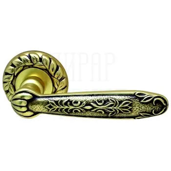 Дверная ручка на розетке Class 'Sapphire' (60) старинная латунь + коричневый