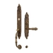 Ручка для входной двери Mestre OJ 1708 с замком и ключами, античная латунь