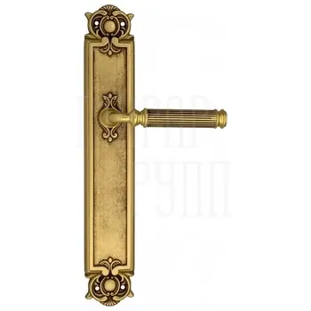 Дверная ручка Venezia 'MOSCA' на планке PL97 французское золото + коричн.