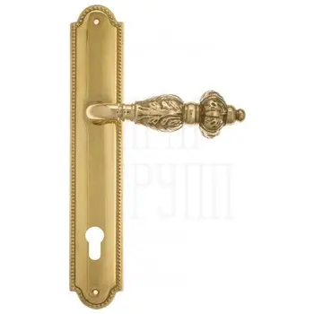 Дверная ручка Venezia 'LUCRECIA' на планке PL98 полированная латунь (cyl)