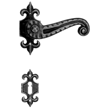 Дверная ручка кованая раздельная Galbusera ART. 901 античный черный