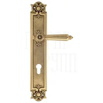 Дверная ручка Venezia 'CASTELLO' на планке PL97 французское золото (cyl)