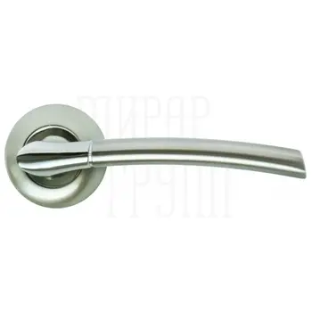 Дверная ручка на круглой розетке RUCETTI RAP 6 полированный никель