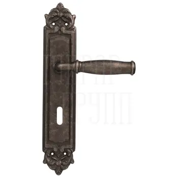 Дверная ручка на планке Melodia 266/229 'Isabel' античное серебро (key)