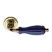 Дверная ручка на круглой розетке Pasini 'Godiva' 3821, полированная латунь + синий