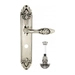Дверная ручка Venezia "CASANOVA" на планке PL90, натуральное серебро (wc-4)