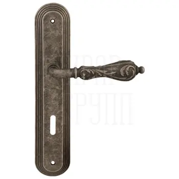 Дверная ручка на планке Melodia 229/235 'Libra' античное серебро (key)