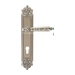 Дверная ручка Extreza 'LEON' (Леон) 303 на планке PL02, полированный никель (cyl)