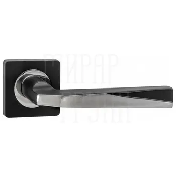 Дверные ручки Renz (Ренц) 'Валерио' INDH 54-02 на квадратной розетке черный/хром блестящий