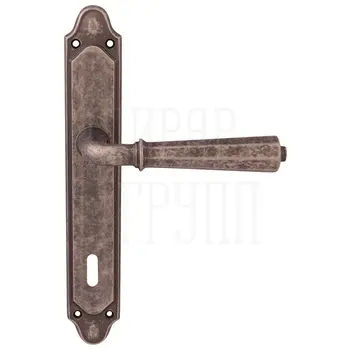 Дверная ручка на планке Melodia 424/158 'Denver' античное серебро (key)
