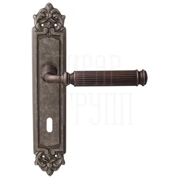 Дверная ручка на планке Melodia 290/229 Ranja античное серебро (key)