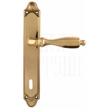 Дверная ручка на планке Melodia 298/158 'Camilla' полированная латунь (key)