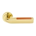Дверные ручки на розетке Morelli Luxury 'Matrix-2', золото + вставка из искусственной кожи ящерицы
