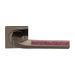 Дверные ручки на розетке Morelli Luxury 'Brilliance', оружейный метал с кристаллами фуксия
