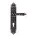 Дверная ручка Extreza 'LEON' (Леон) 303 на планке PL02, античное серебро (cyl)