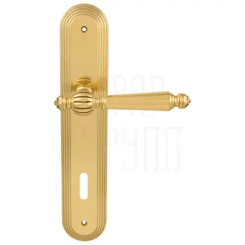 Дверная ручка на планке Melodia 235/235 'Mirella' полированная латунь (key)