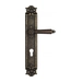Дверная ручка Venezia "CASTELLO" на планке PL97, античная бронза (cyl)