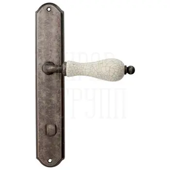 Дверная ручка на планке Melodia 179/131 'Ceramic' античное серебро (wc)