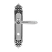 Дверная ручка Extreza 'LEON' (Леон) 303 на планке PL02, натуральное серебро + черный (wc)