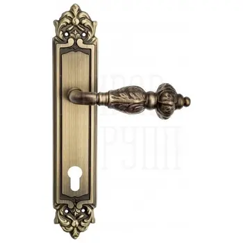 Дверная ручка Venezia 'LUCRECIA' на планке PL96 матовая бронза (cyl)