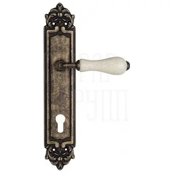 Дверная ручка Venezia 'COLOSSEO' на планке PL96 античная бронза (cyl)