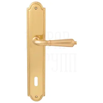 Дверная ручка на планке Melodia 130/458 'Antik' полированная латунь (key)