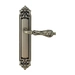 Дверная ручка Extreza 'GRETA' (Грета) 302 на планке PL02, состаренное серебро (PASS)