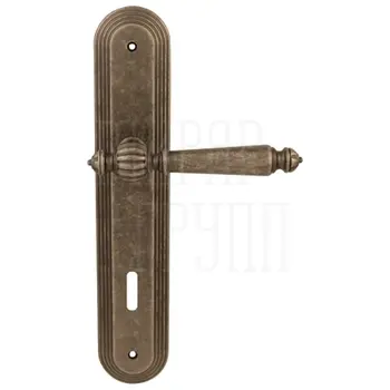 Дверная ручка на планке Melodia 235/235 'Mirella' античное серебро (key)