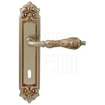 Дверная ручка на планке Melodia 229/229 'Libra' французское серебро (key)