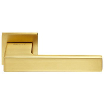 Дверная ручка на квадратной розетке Morelli MH-56 'Lot' матовое золото