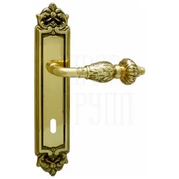 Дверная ручка на планке Melodia 230/229 'Gemini' полированная латунь (key)