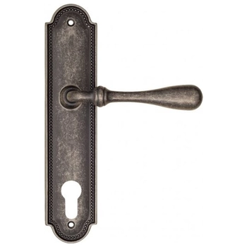 Дверная ручка Fratelli Cattini 'RETRO' на планке PL248 античное серебро (cyl)