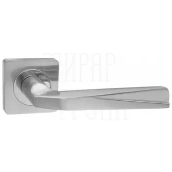 Дверные ручки Renz (Ренц) 'Валерио' INDH 54-02 на квадратной розетке никель матовый/никель блестящий
